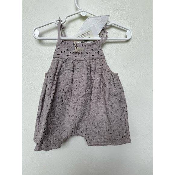 Tia Cibani 100% Cotton Sleeveless Balao Romper Purple Kids Girls 3-6M NWT - Picture 2 of 7